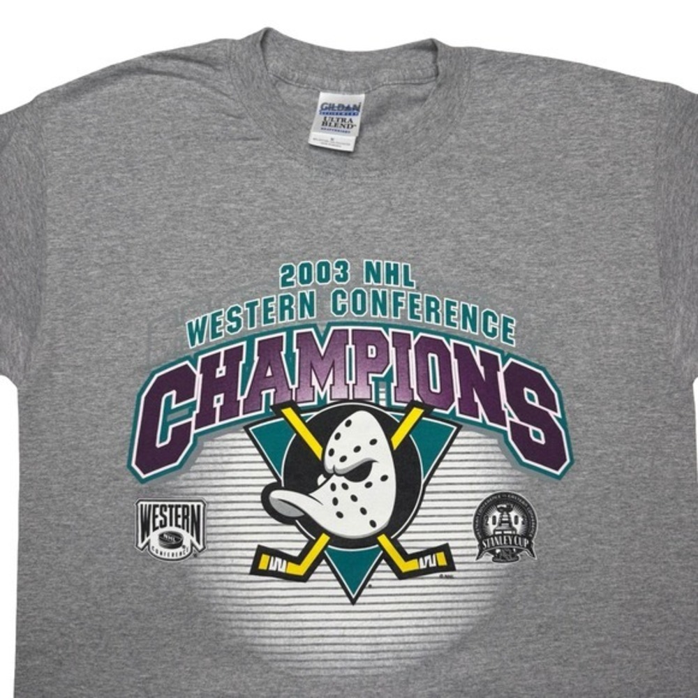 Vintage‎ 2000s 2003 Anaheim Mighty Ducks hockey playoffs champions Y2K shirt